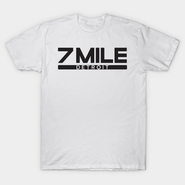 7 Mile Detrtoit v.2 Black T-Shirt by Blasé Splee Design : Detroit